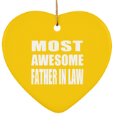 Most Awesome Father In Law - Heart Ornament