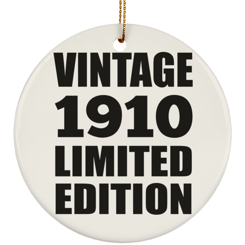 114th Birthday Vintage 1910 Limited Edition - Circle Ornament