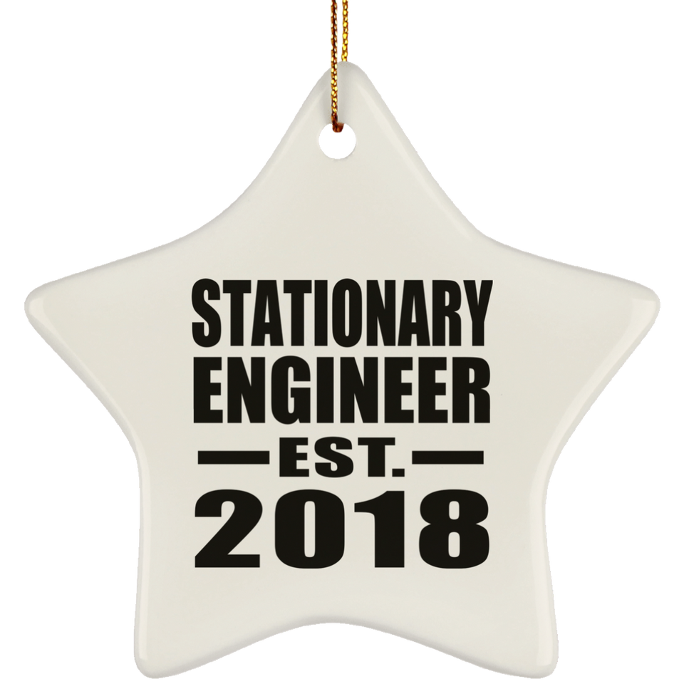 Stationary Engineer Established EST. 2018 - Star Ornament
