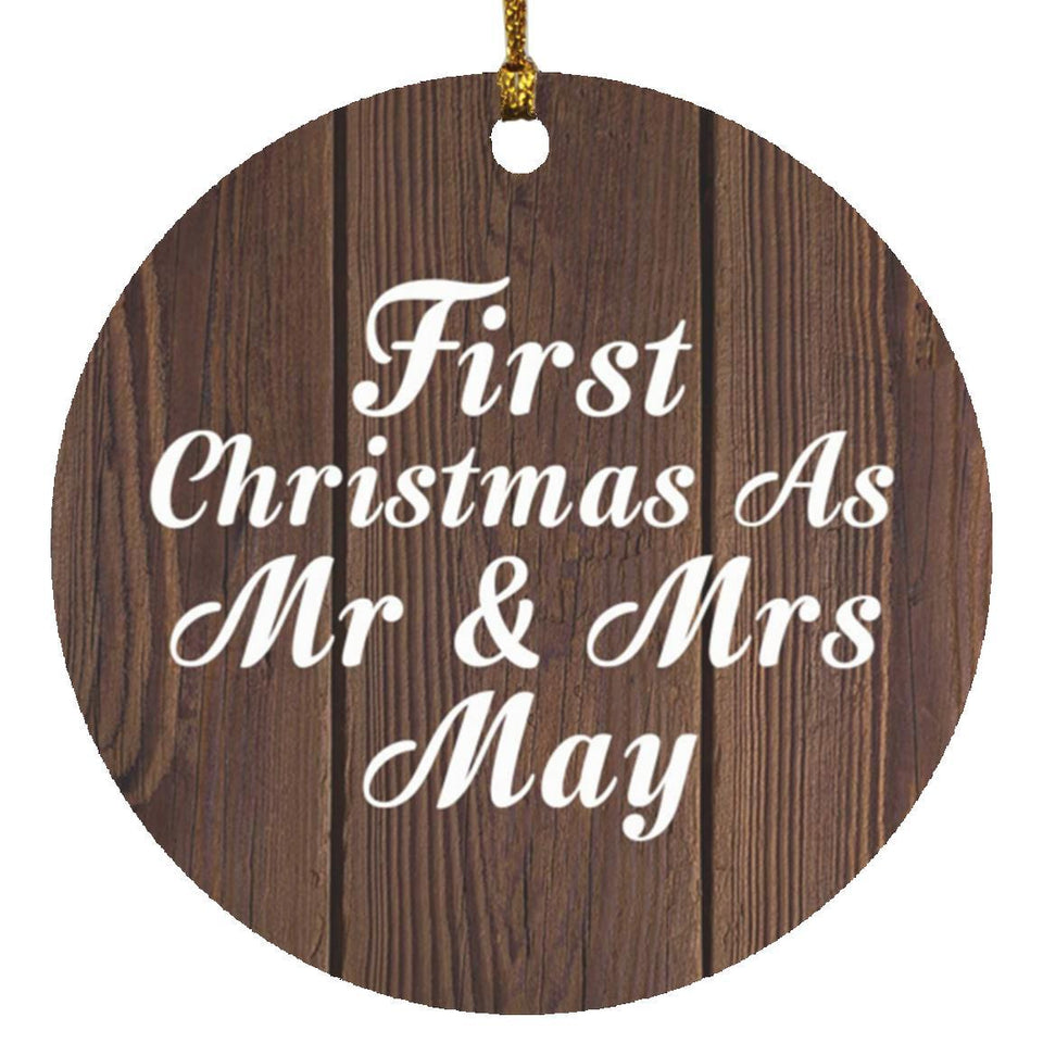 First Christmas As Mr & Mrs May - Circle Ornament D