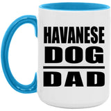 Havanese Dog Dad - 15oz Accent Mug Blue