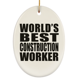 World's Best Construction Worker - Oval Ornament