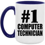 Number One #1 Computer Technician - 15oz Accent Mug Purple