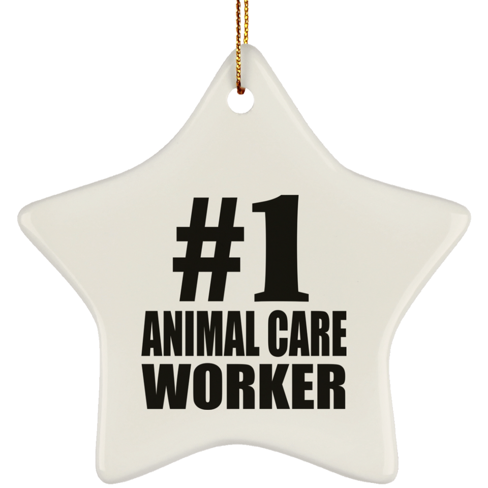 Number One #1 Animal Care Worker - Star Ornament