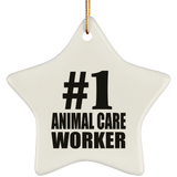 Number One #1 Animal Care Worker - Star Ornament