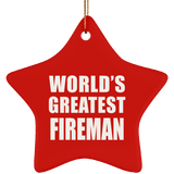 World's Greatest Fireman - Star Ornament