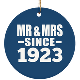 101st Anniversary Mr & Mrs Since 1923 - Circle Ornament