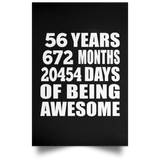 56th Birthday 56 Years 672 Months 20454 Days Of Awesome - Poster Portrait