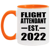 Flight Attendant Established EST. 2022 - 11oz Accent Mug Orange