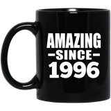 28th Birthday Amazing Since 1996 - 11 Oz Coffee Mug Black