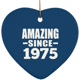49th Birthday Amazing Since 1975 - Heart Ornament
