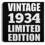 90th Birthday Vintage 1934 Limited Edition - Canvas Square