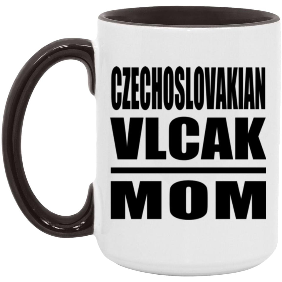 Czechoslovakian Vlcak Mom - 15oz Accent Mug Black