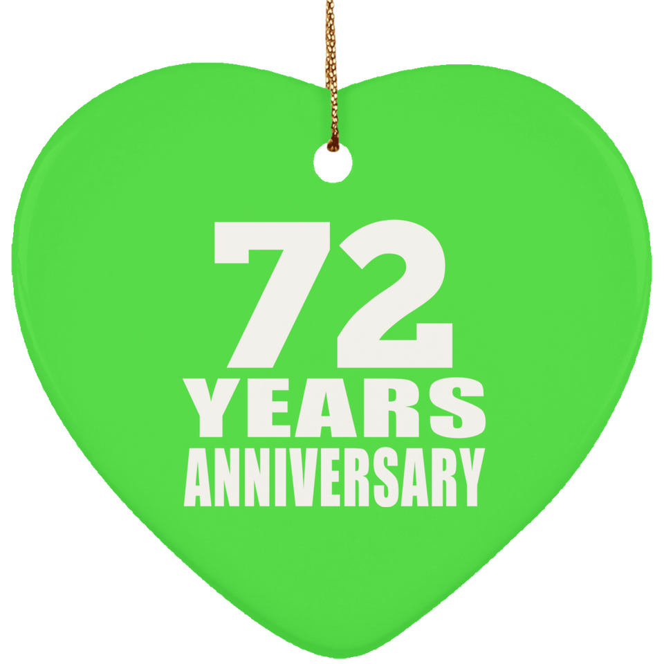 72nd Anniversary 72 Years - Heart Ornament