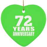 72nd Anniversary 72 Years - Heart Ornament