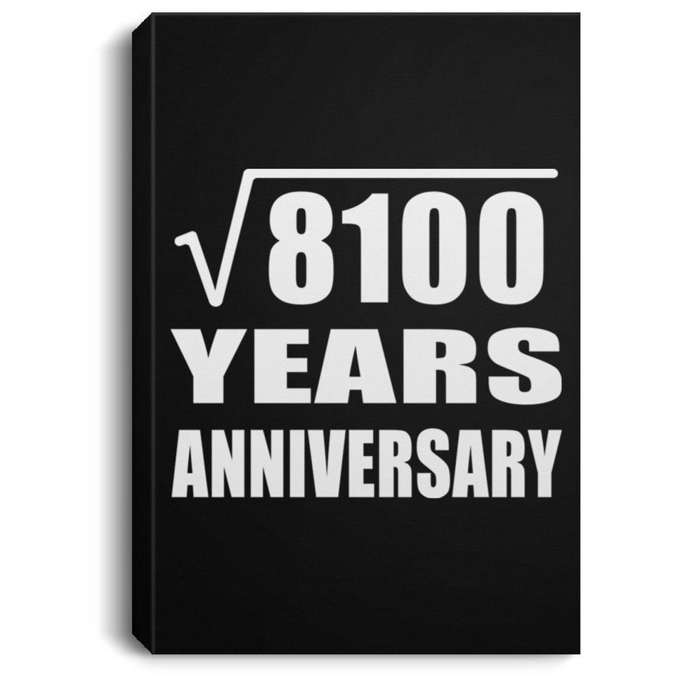 90th Anniversary Square Root of 8100 Years Anniversary - Canvas Portrait