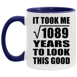 33rd Birthday Took Square Root of 1089 Years To Look Good - 11oz Accent Mug Purple