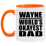 Wayne World's Okayest Dad - 11oz Accent Mug Orange