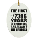 86th Birthday Square Root of 7396 Years of Childhood - Oval Ornament