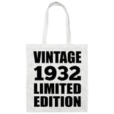 92nd Birthday Vintage 1932 Limited Edition - Tote Bag White