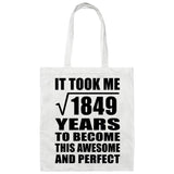 43rd Birthday Took Square Root of 1849 Years To Awesome - Tote Bag White