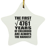 69th Birthday Square Root of 4761 Years of Childhood - Star Ornament