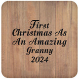 First Christmas As An Amazing Granny 2024 - Drink Coaster C
