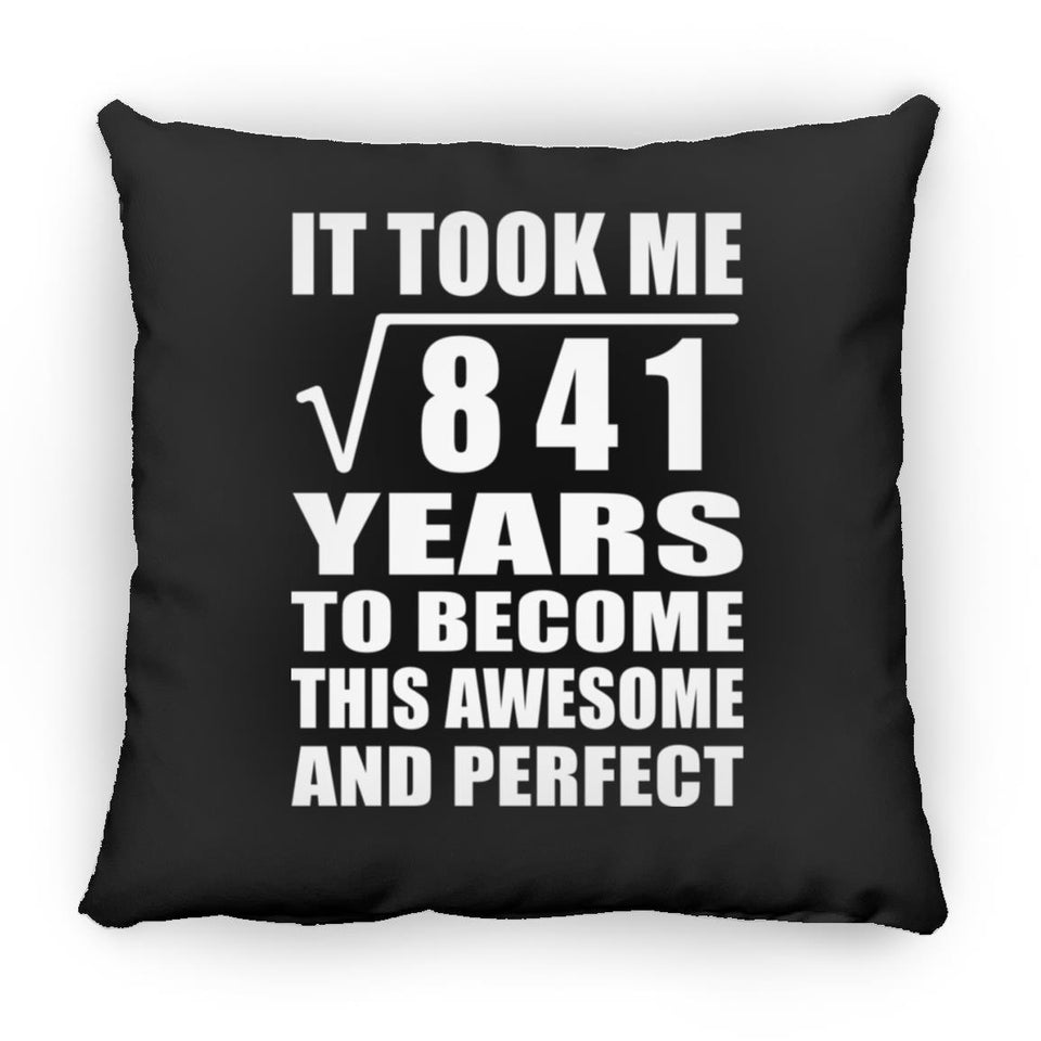 29th Birthday Took Square Root of 841 Years To Awesome - Throw Pillow Black