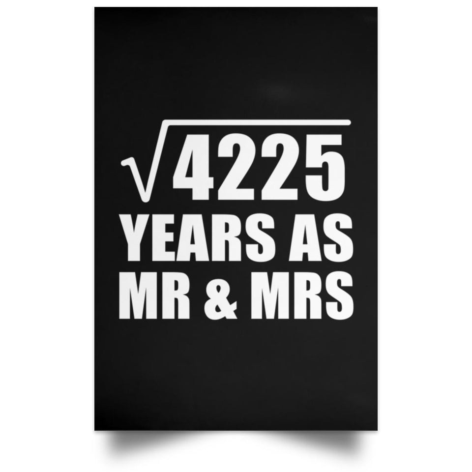 65th Anniversary Square Root of 4225 Years As Mr & Mrs - Poster Portrait