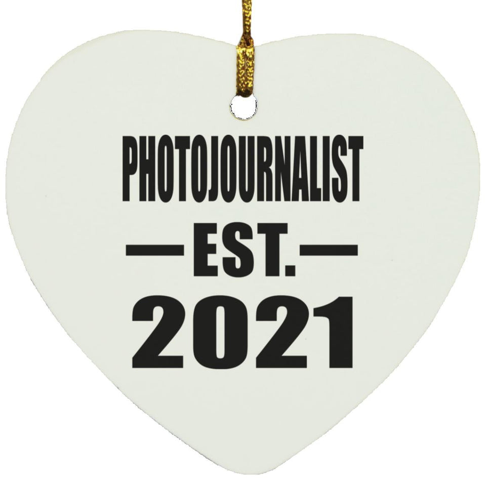 Photojournalist Established EST. 2021 - Heart Ornament