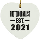 Photojournalist Established EST. 2021 - Heart Ornament