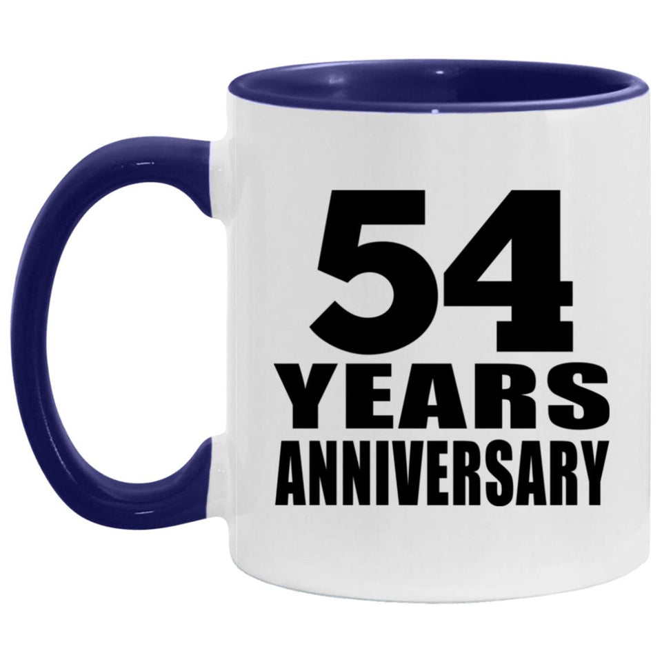 54th Anniversary 54 Years - 11oz Accent Mug Purple