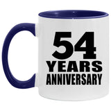 54th Anniversary 54 Years - 11oz Accent Mug Purple