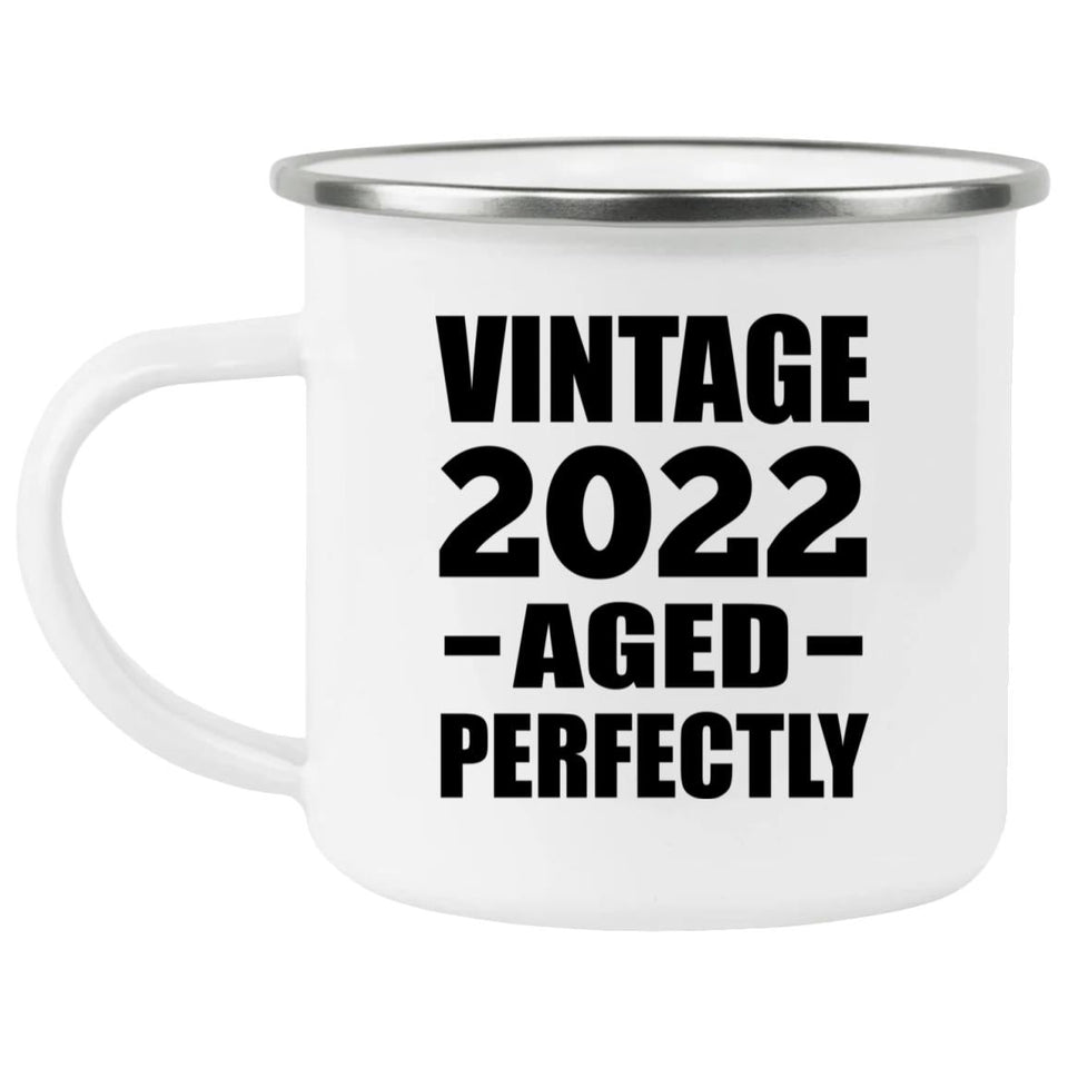 2nd Birthday Vintage 2022 Aged Perfectly - 12oz Camping Mug