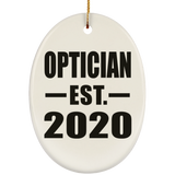 Optician Established EST. 2020 - Oval Ornament
