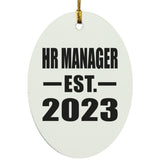 HR Manager Established EST. 2023 - Oval Ornament
