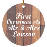 First Christmas As Mr & Mrs Lawson - Circle Ornament E