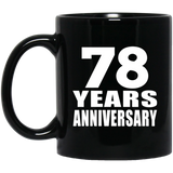 78th Anniversary 78 Years - 11 Oz Coffee Mug Black