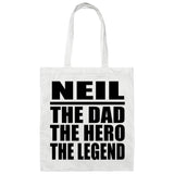 Neil The Dad The Hero The Legend - Tote Bag White