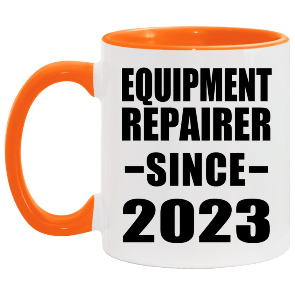 Equipment Repairer Since 2023 - 11oz Accent Mug Orange