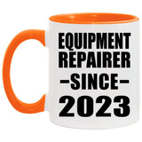 Equipment Repairer Since 2023 - 11oz Accent Mug Orange