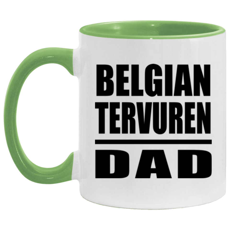Belgian Tervuren Dad - 11oz Accent Mug Green
