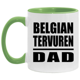 Belgian Tervuren Dad - 11oz Accent Mug Green