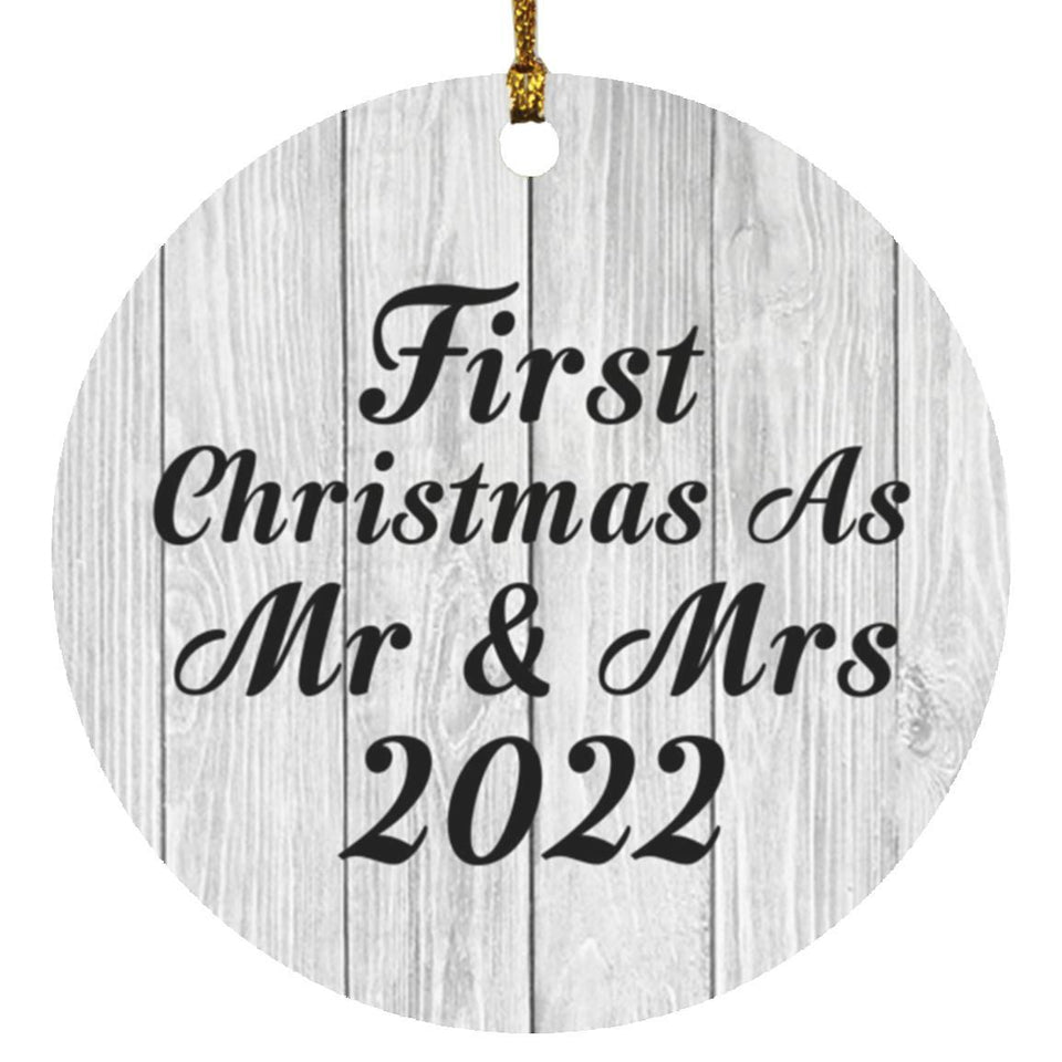 First Christmas As Mr & Mrs 2022 - Circle Ornament F
