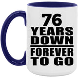 76th Anniversary 76 Years Down Forever to Go - 15oz Accent Mug Purple