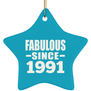 33rd Birthday Fabulous Since 1991 - Star Ornament