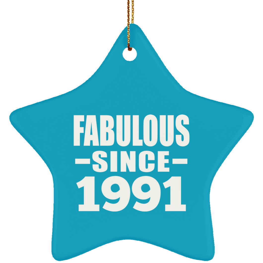 33rd Birthday Fabulous Since 1991 - Star Ornament