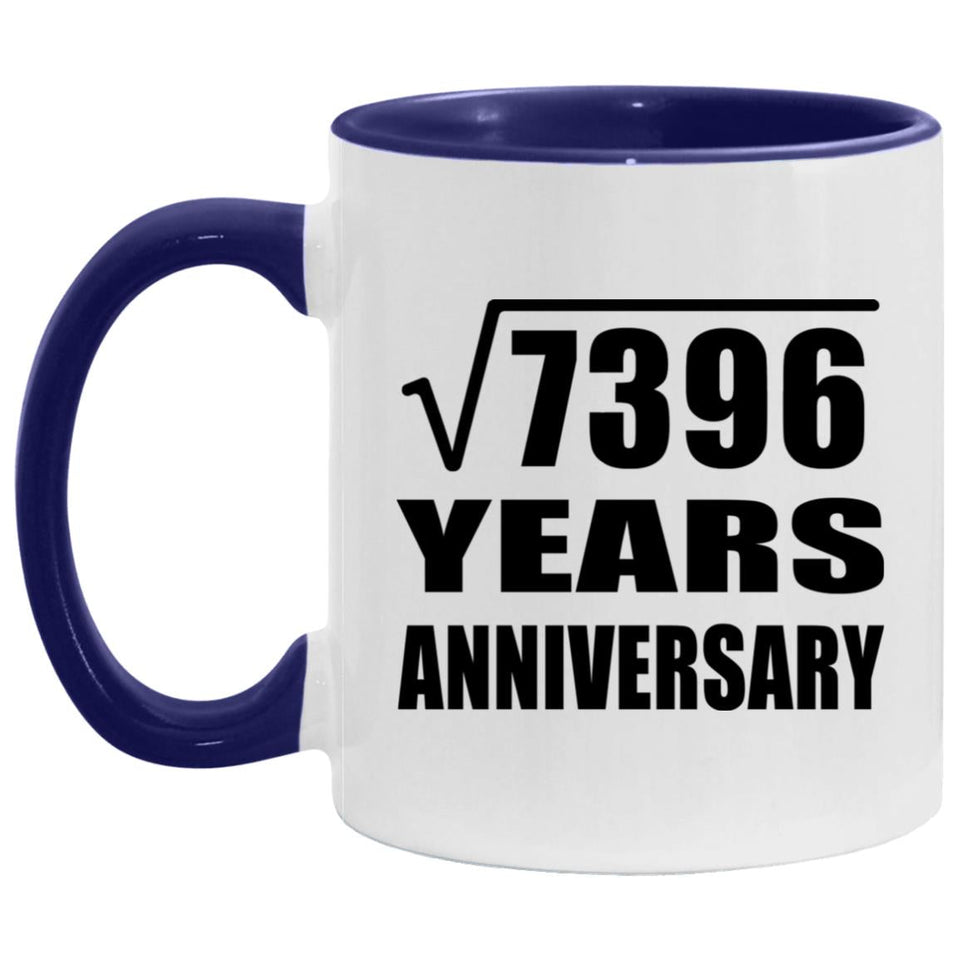 86th Anniversary Square Root of 7396 Years Anniversary - 11oz Accent Mug Purple