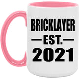 Bricklayer Established EST. 2021 - 15oz Accent Mug Pink