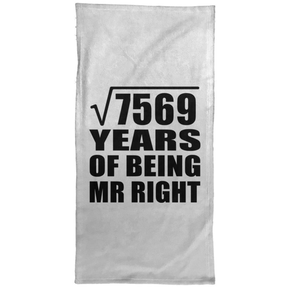 87th Anniversary Square Root of 7569 Years of Being Mr Right - Hand Towel